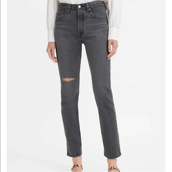 Levi's 501 High Rise Skinny Jean Gray - Picture 10 of 12